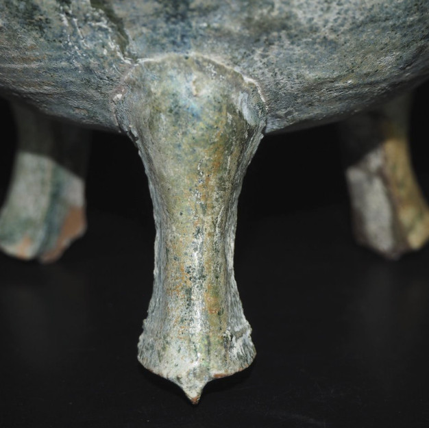 Chinese Han Dynasty Style Green Glazed Tripod Incense Burner Mingqi 17.6cm