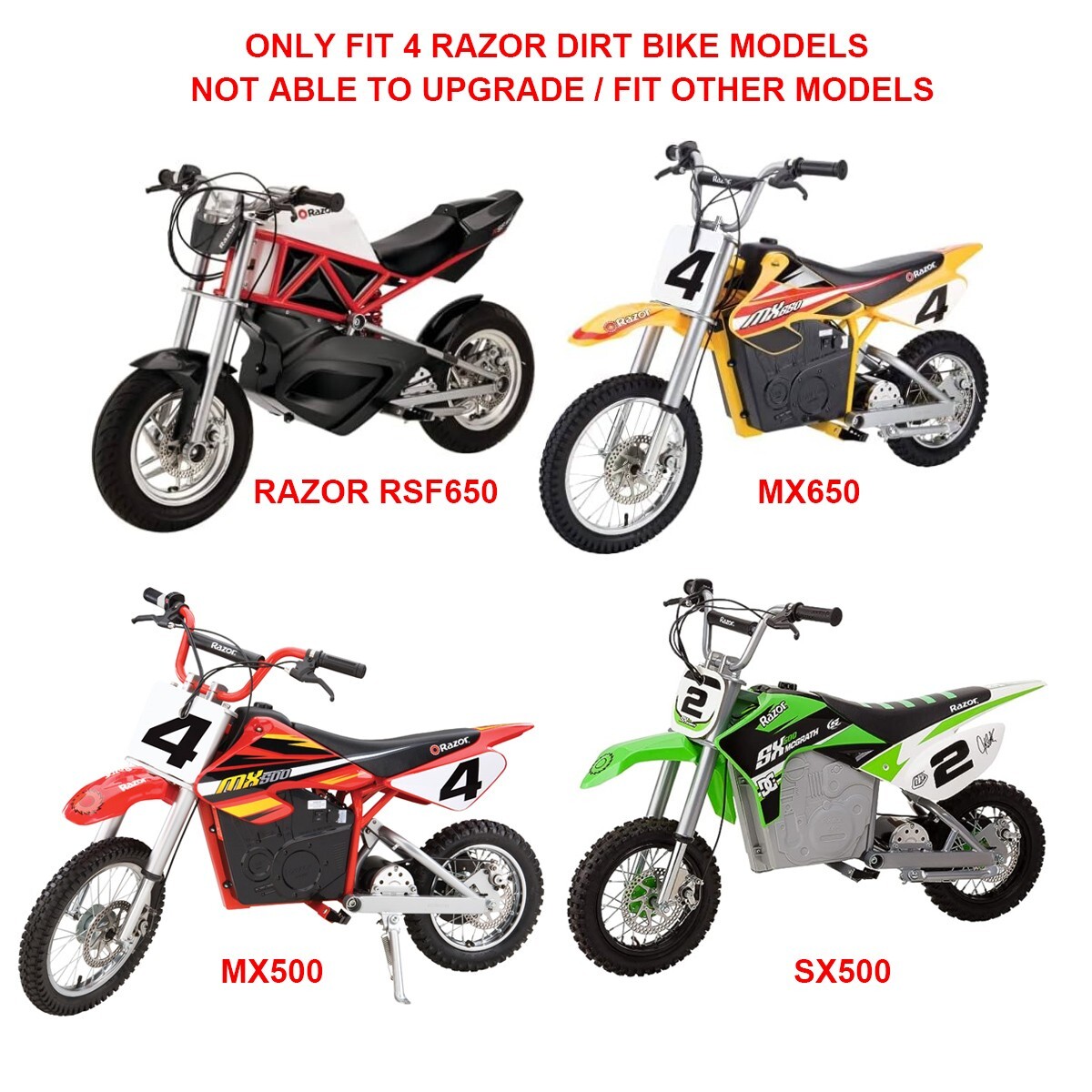 15Ah High Capacity Battery Pack with Wire for Razor SX/MX500/MX650 36V Dirt Bike