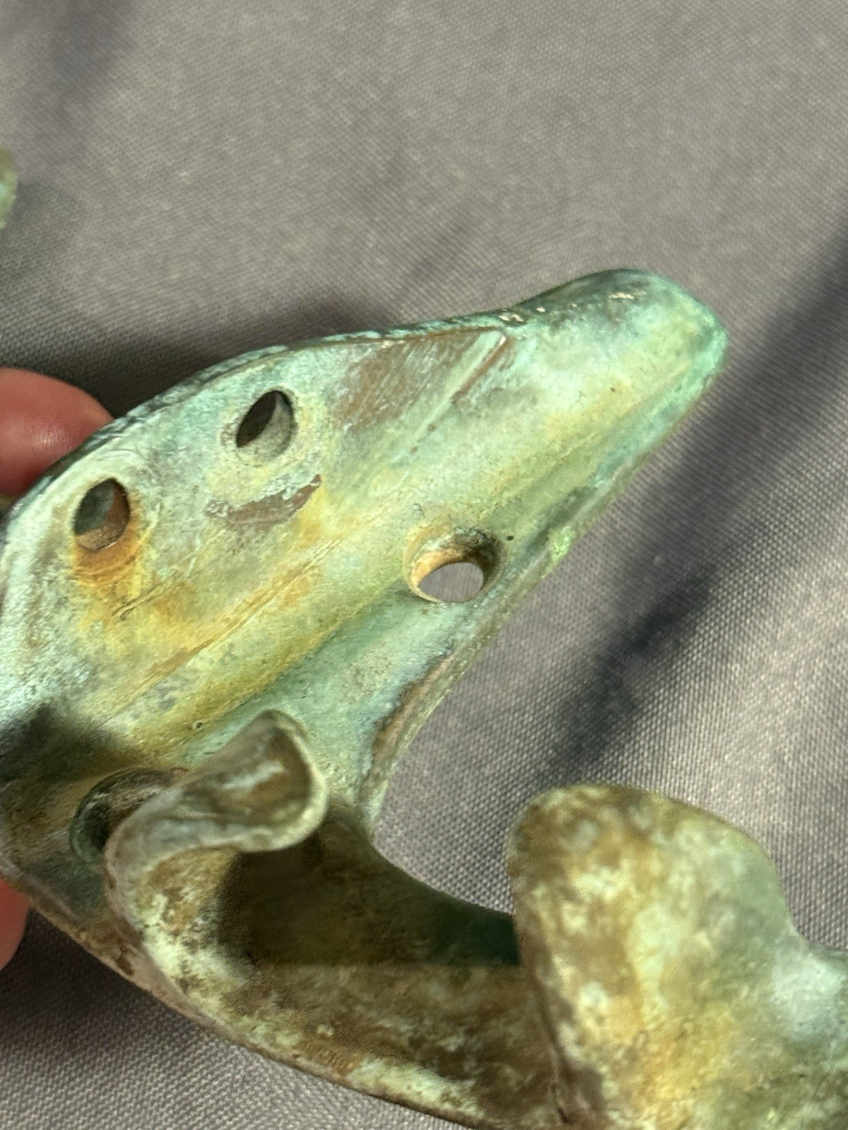 Antique Nautical Sailboat Salvage Verdigris Bronze Double Rope Maritime Cleat