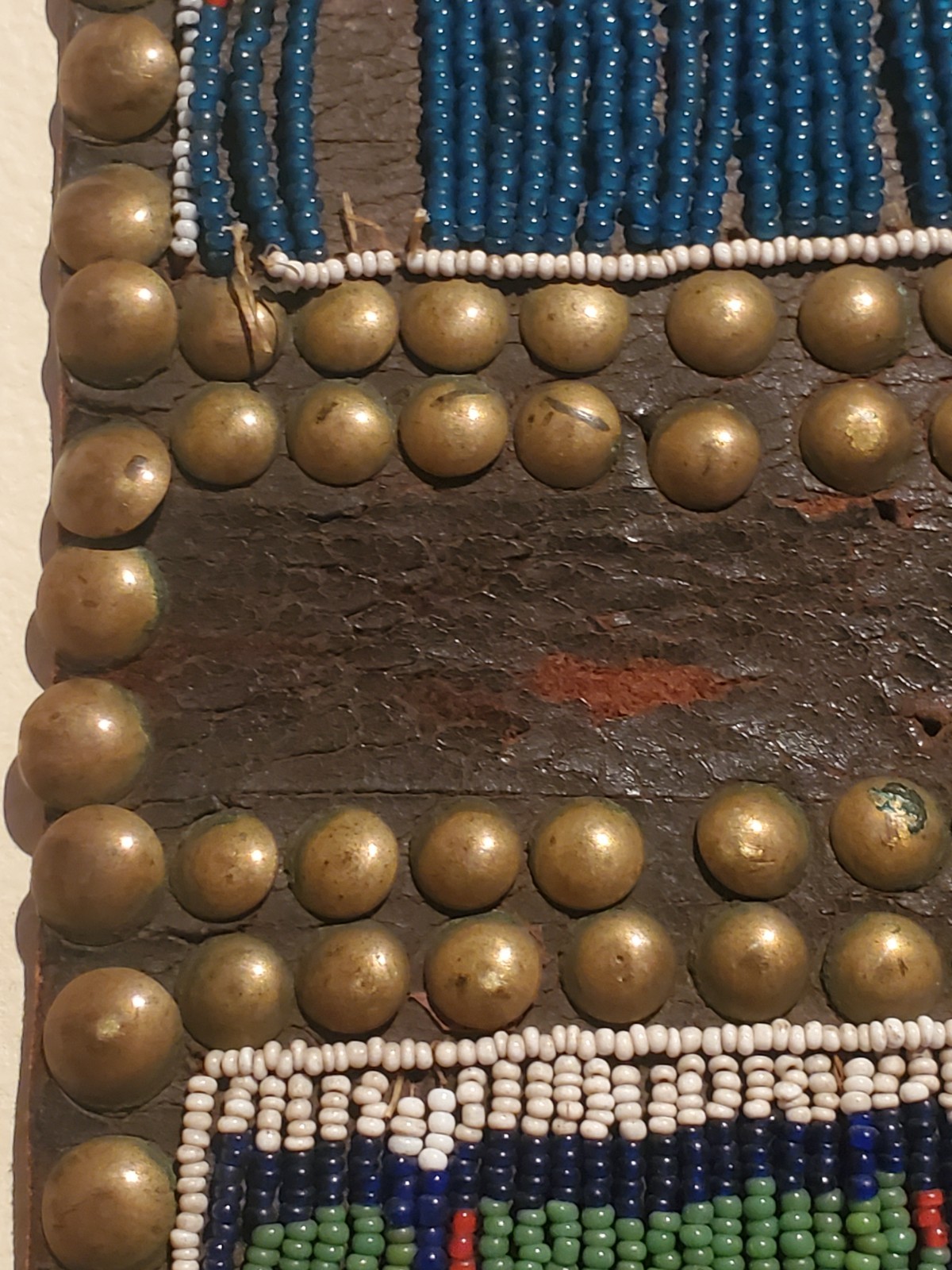 Antique OLD Native American Indian beaded warrior tacked belt Nez Perce 19th c.