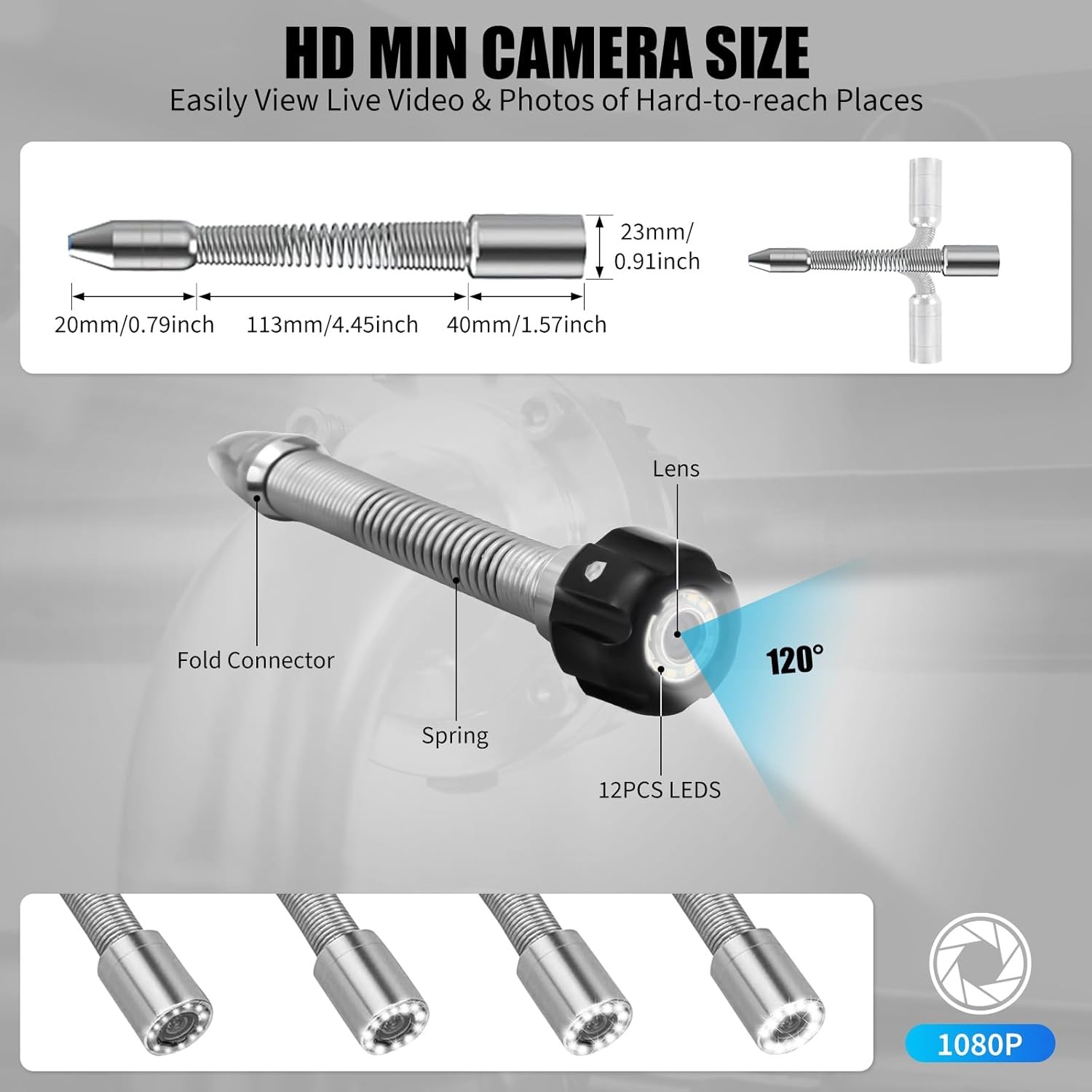 Sewer Camera 100FT/30m Self-Leveling Drain Camera with 512Hz Locator 9” Screen