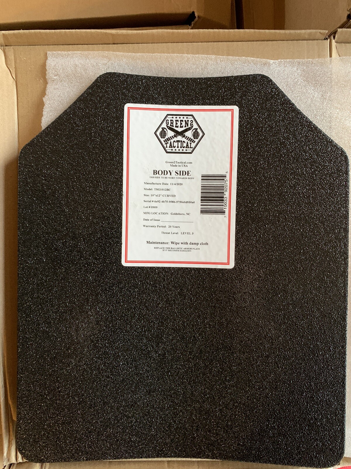 *NEW: Black Tactical Vest Plate carrier w/ 2 Curved 10x12 Plates