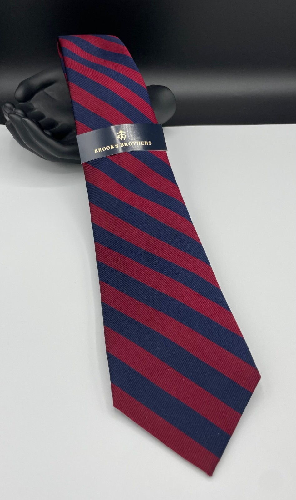 Brooks Brothers Men's Silk Blend Tie ~ Blue & Red ~ Striped ~ NEW MSRP: $98.00