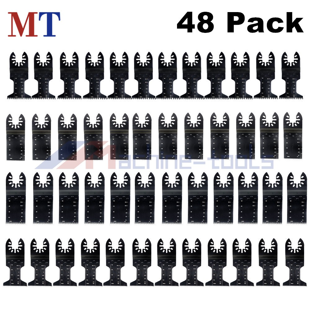 48 Pcs Metal Wood Universal Oscillating Multitool Quick Release Saw Blades Kit