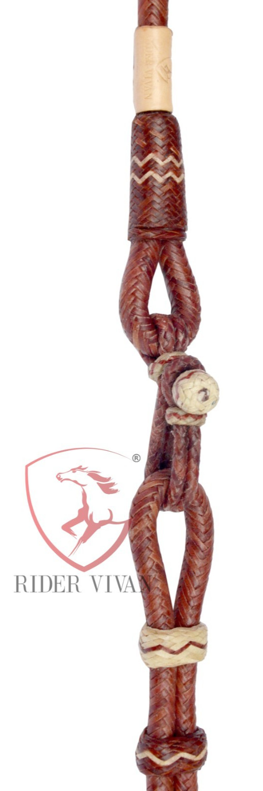 20 Plaits Romal Reins, Rommel Reins Chestnut Cherry Rawhide, 48" Romal Reins
