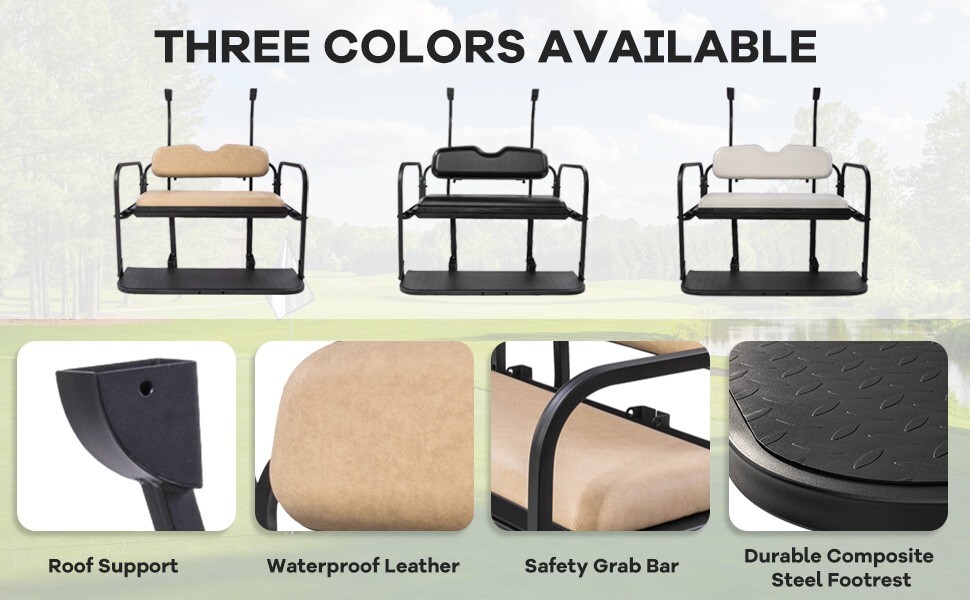 VPAHub Club Car Precedent Tempo Flip Folding Beige Seat Kit