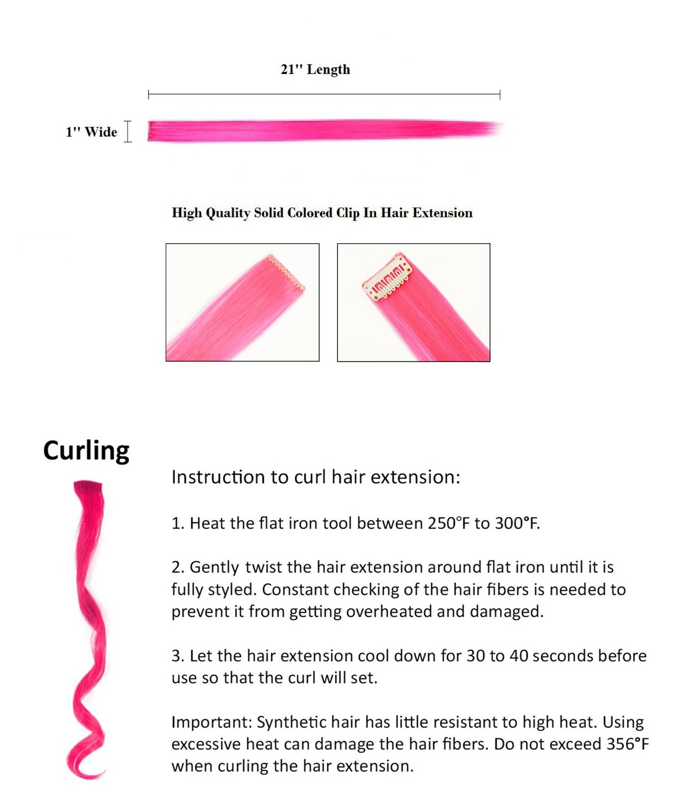 11pcs Multi-Color 21" Straight Party Clip In Synthetic Hair Extensions Cosplay