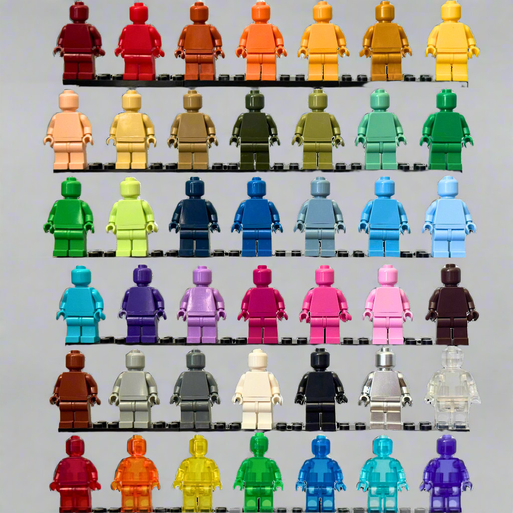 Monochrome Custom Minifigures – 60+ Vibrant Colors!