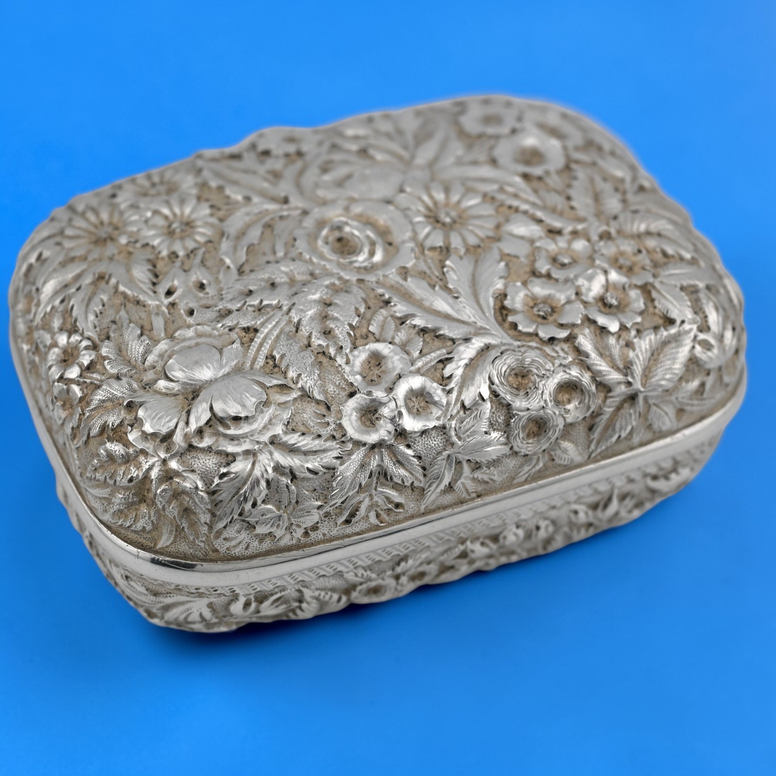 Rare Sterling Silver Jacobi & Jenkins Repousse Soap Box Baltimore ~No Mono