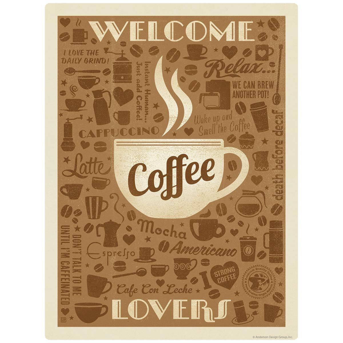 Welcome Coffee Lovers Decal Peel and Stick Decor