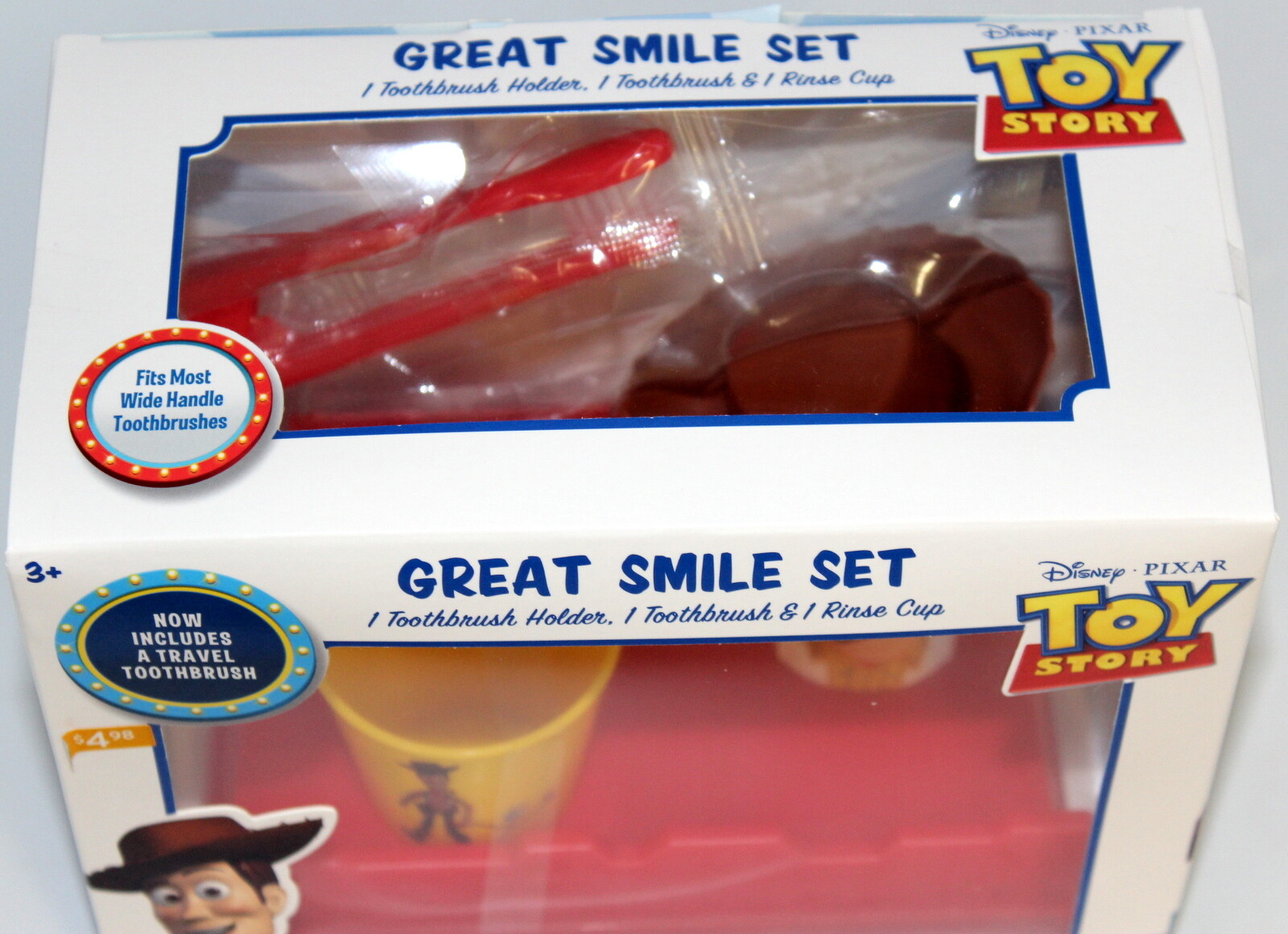 Toy Story Woody Travel Toothbrush Holder Rinse Cup Great Smile Set Disney Pixar