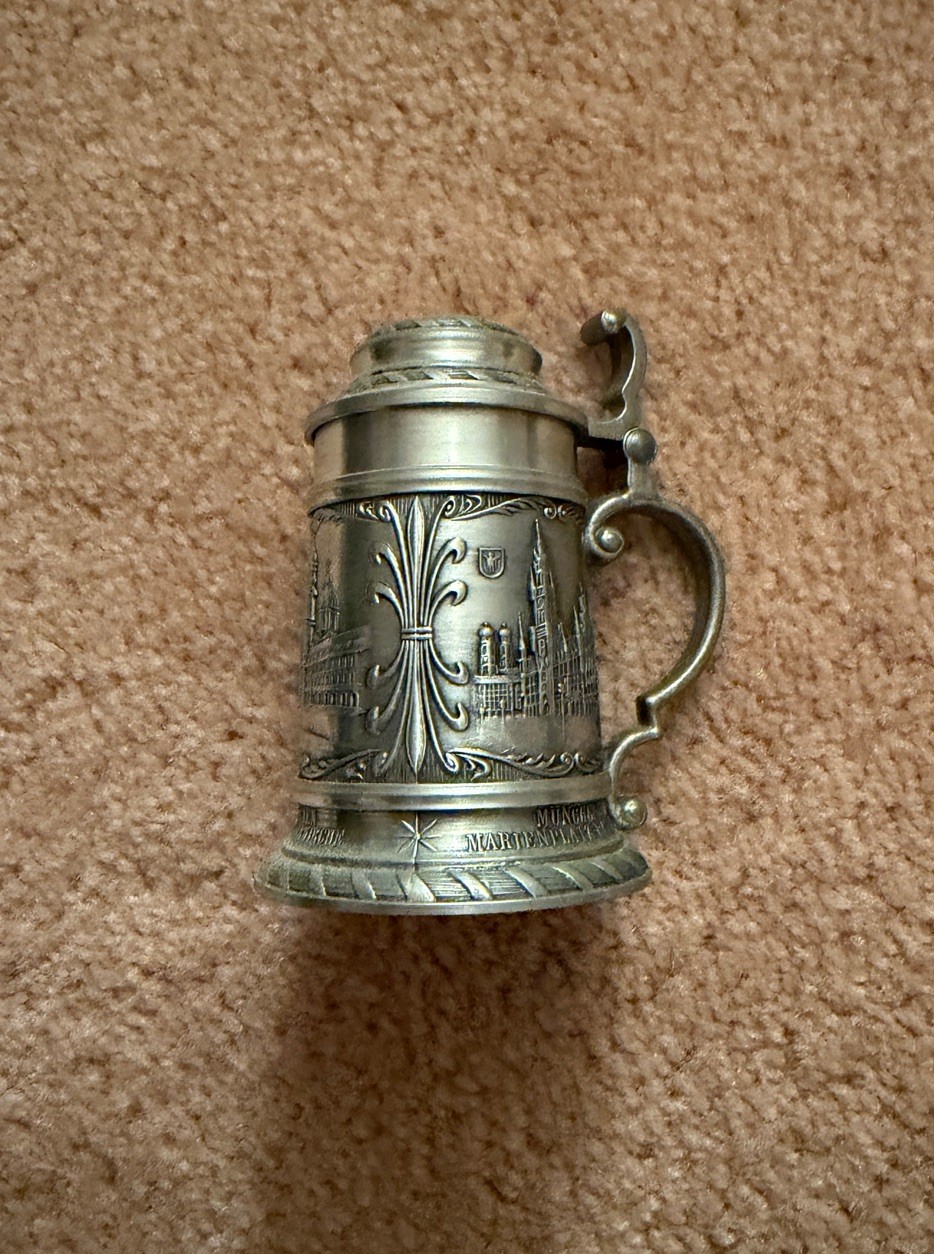Antique German pewter Cup with lid