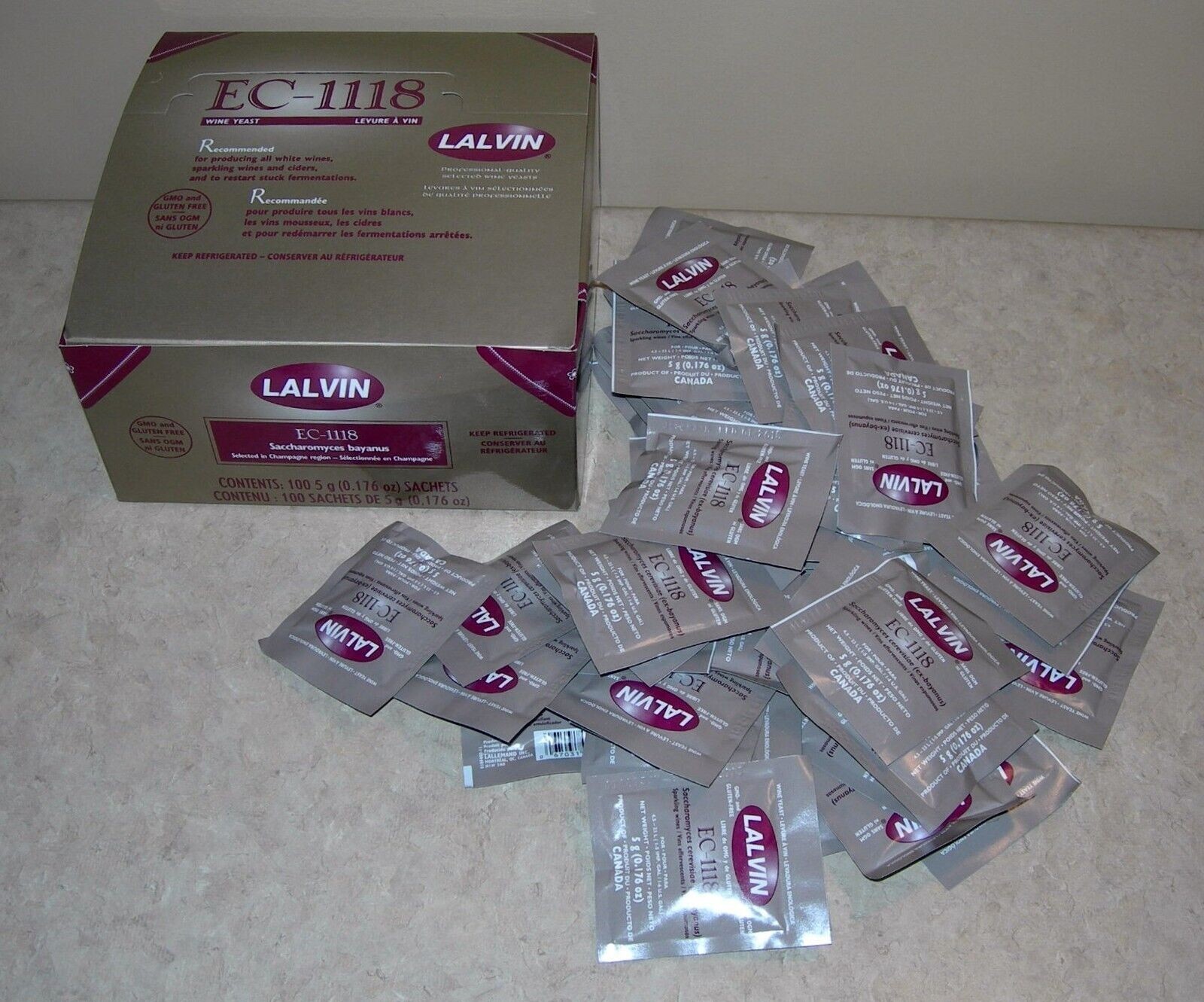 EC-1118 WINE YEAST 10 PK LALVIN ALL PURPOSE CHAMPAGNE SODA CIDER FRUIT & WHITES