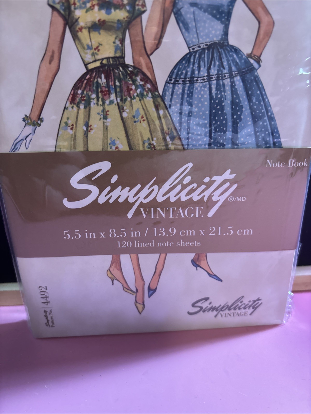 Simplicity "Vintage" Notebook Lined 4492 Fashion Illustrations 120pg Sealed NWT