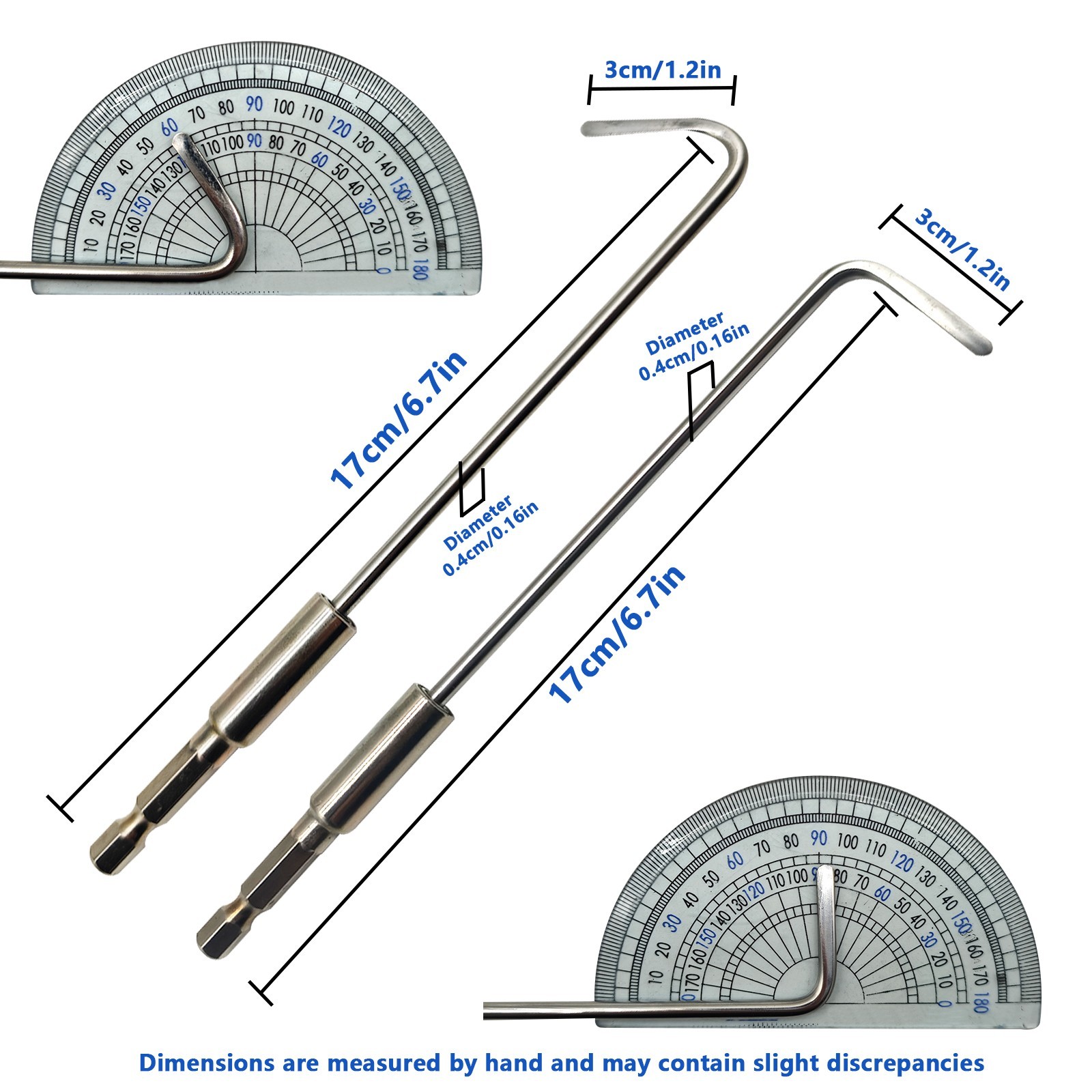 20 Pcs Paintless Dent Removal Push Rods Kit, Automotive Panel Dent Removal Hooks