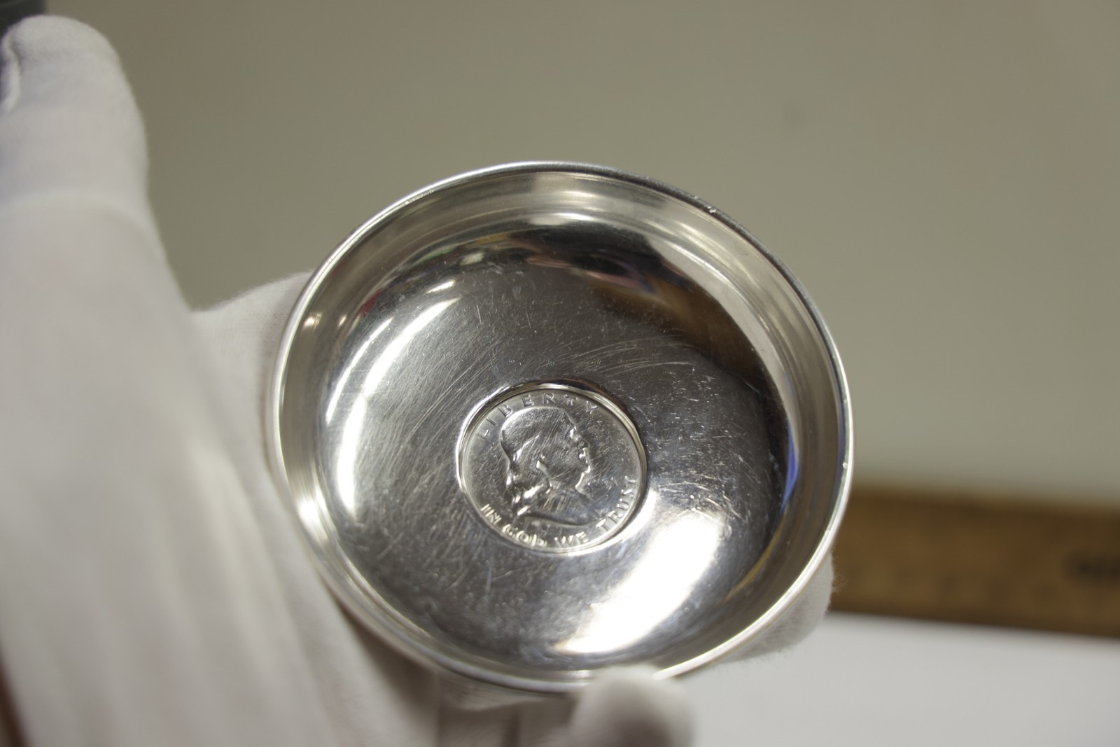 Antique Baldwin & Miller B&M 1951 Franklin 50c Sterling Bowl/Trinket Dish #761