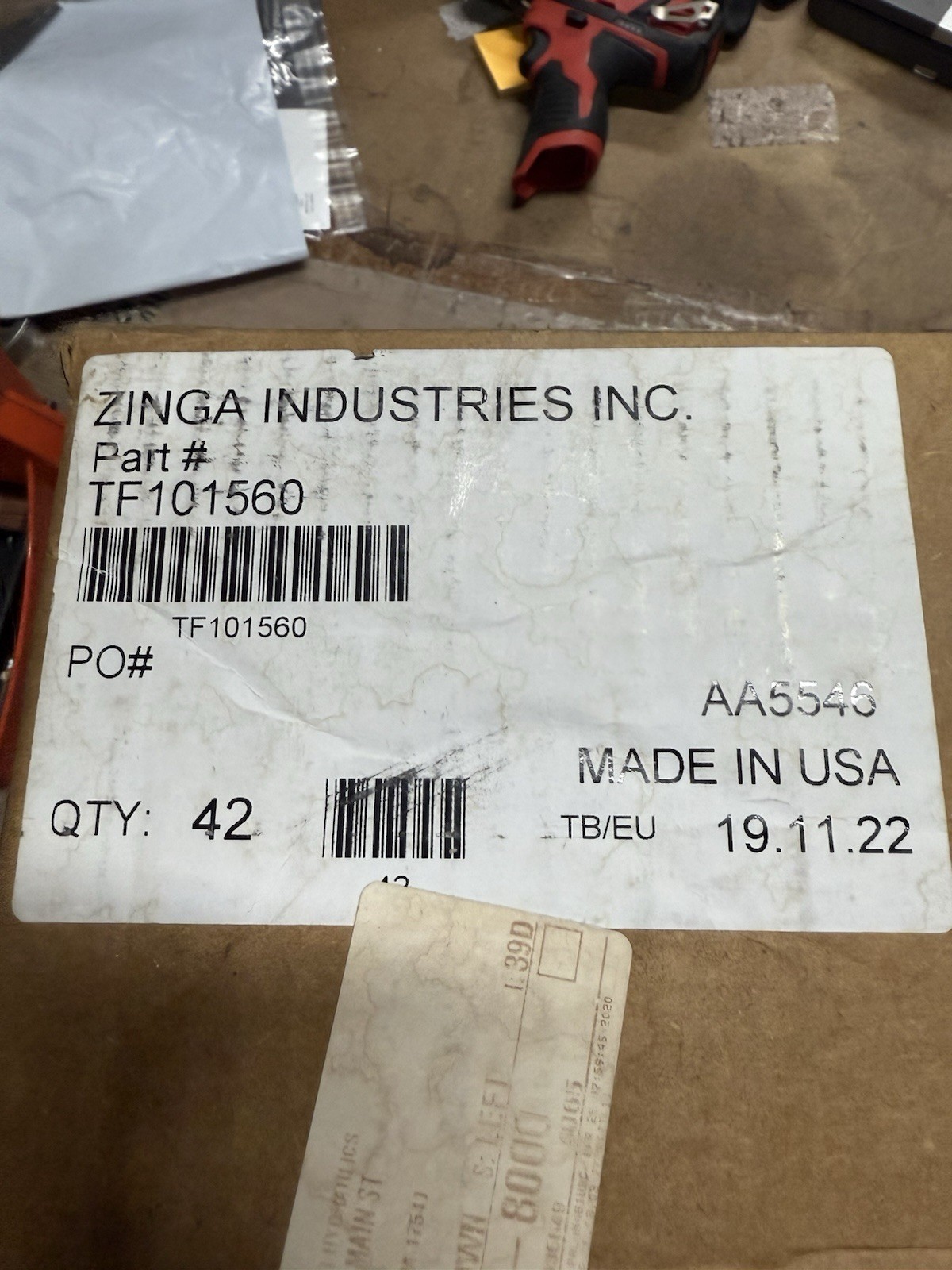 ZINGA HYDRAULIC STRAINER 1" X 1-1/2" BUSHING 60 MESH TF101560 TF 101560 S5