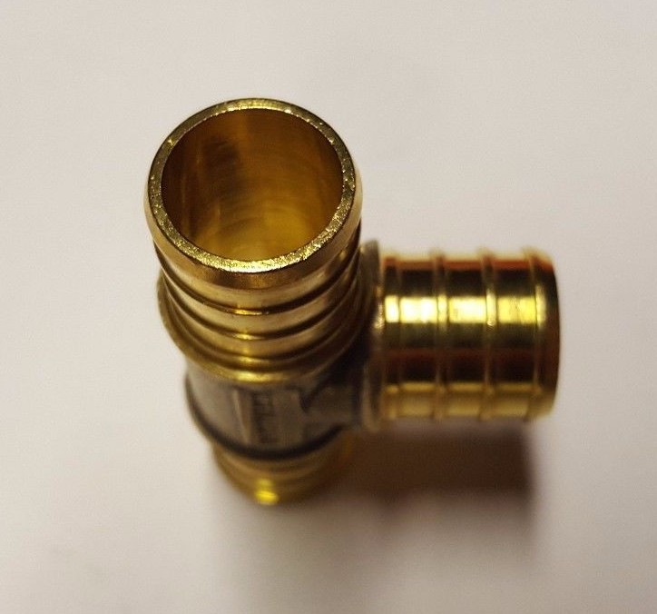 5 Pcs. 3/4" x 3/4" x 3/4" Pex Tee, 3/4 Inch Pex Tee, Lead Free Brass 23-2-3=5