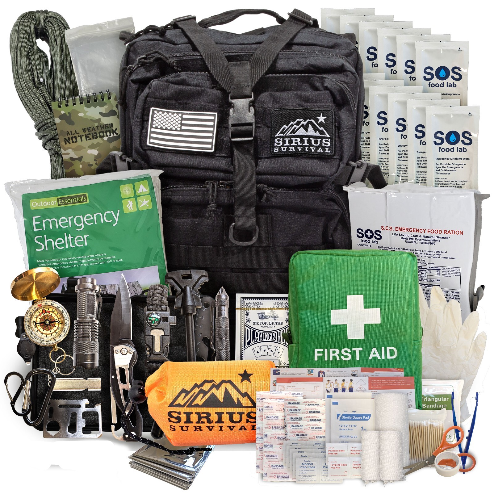 Bug Out Bag Starter Kit - 72 Hour Kit for 1 Person – Backpack Survival Kit