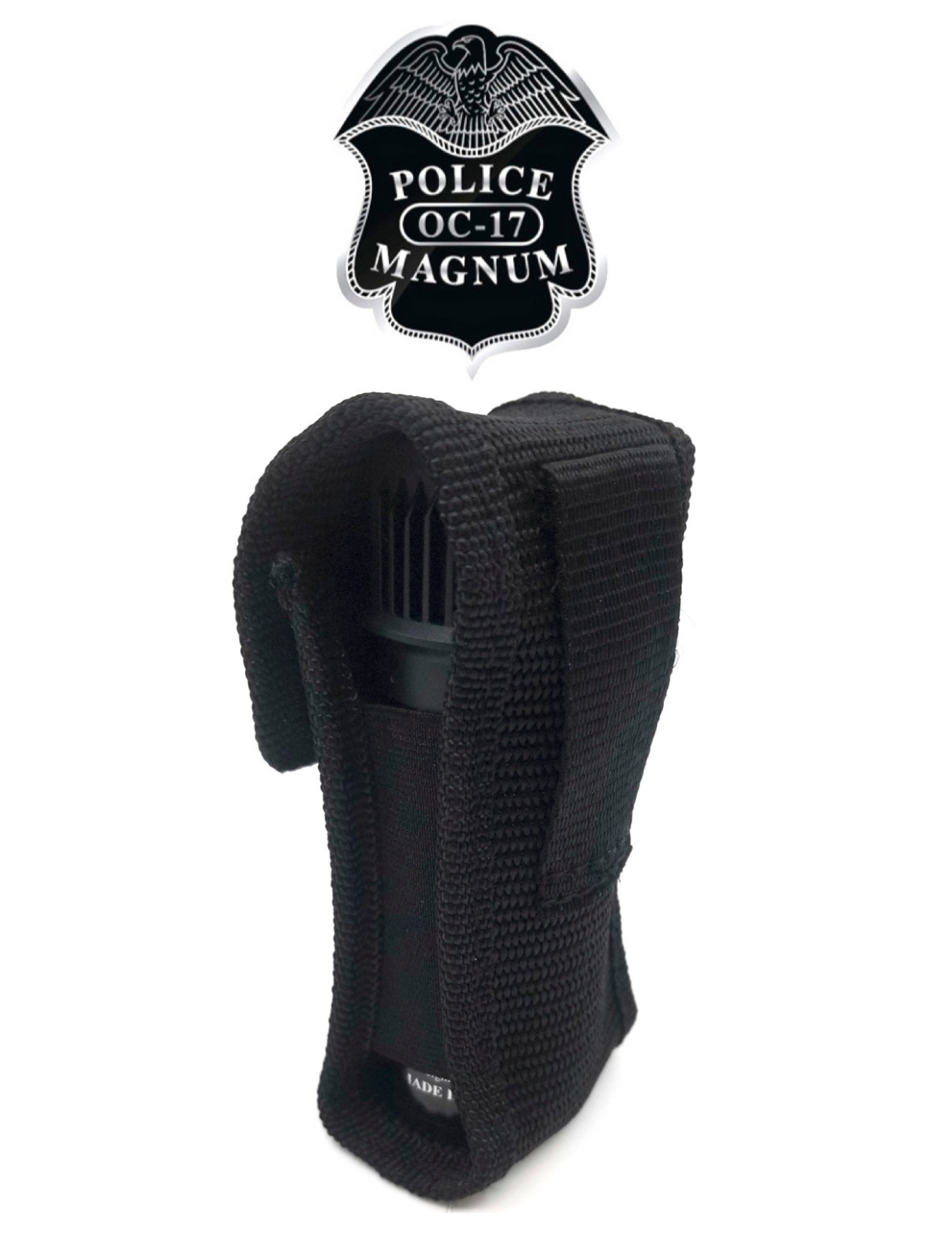 Police Magnum pepper spray 2 ounce Flip Top Stream Nylon Holster Safety Defense