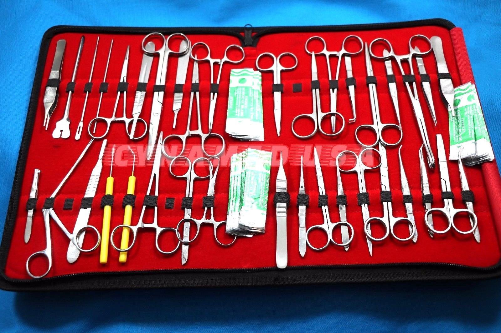77 US MILITARY FIELD MINOR SURGERY SURGICAL INSTRUMENTS FORCEPS SCISSORS KIT