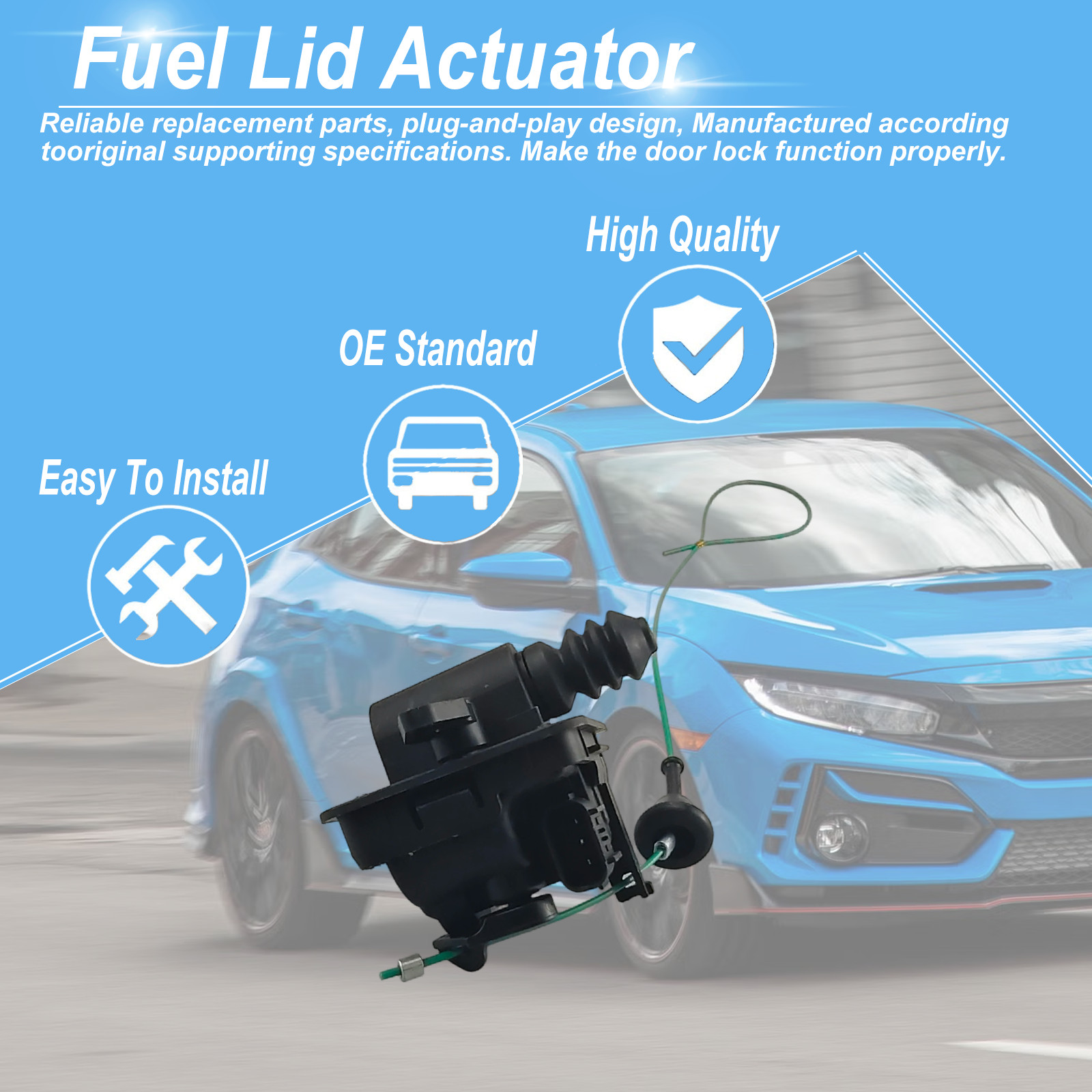 New Fuel Lid Actuator Gas Door Assembly For Honda Civic 2016-2021 74700-TBA-A02