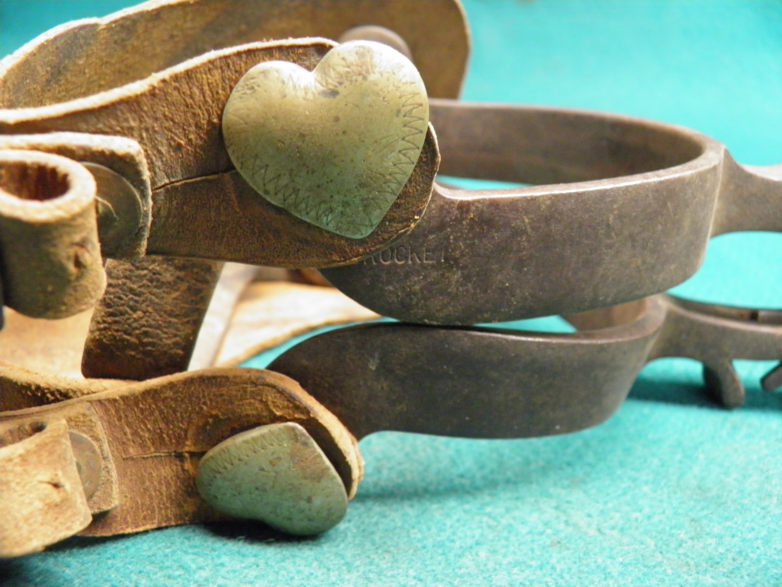 NICE OLD VINTAGE PAIR OF CROCKETT WESTERN COWBOY SPURS