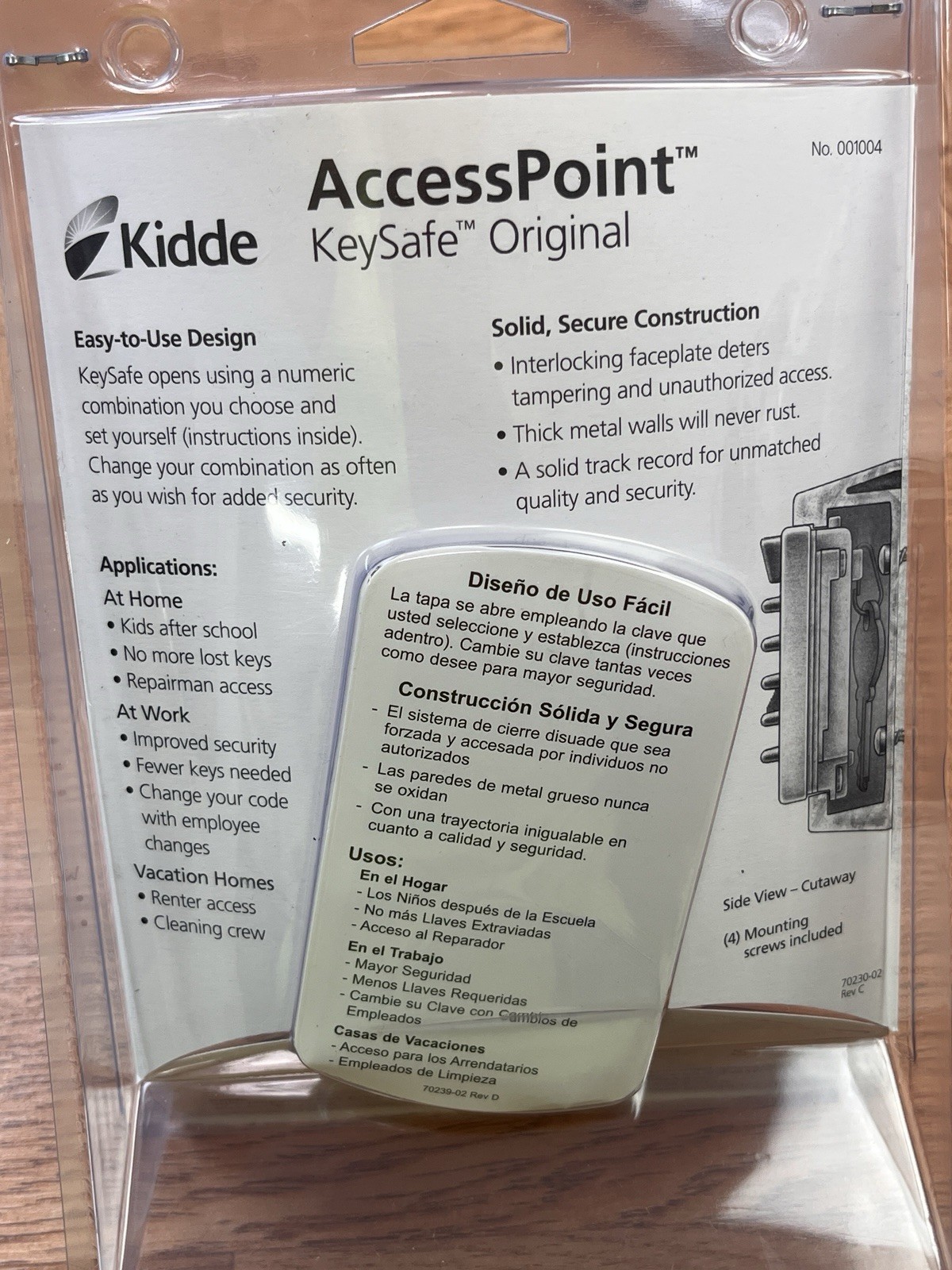 Kidde Key Safe Lock Box Holds 2 Keys Mounted w/ Pushbutton Combo Lock White NEW