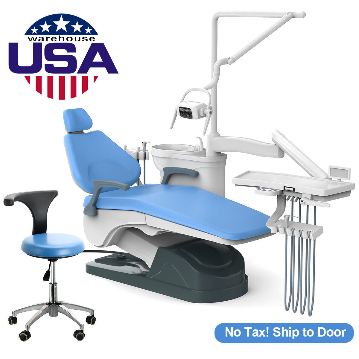 Dental Unit Chair Computer Controlled DC Motor PU Hard Leather Doctor 's Stool