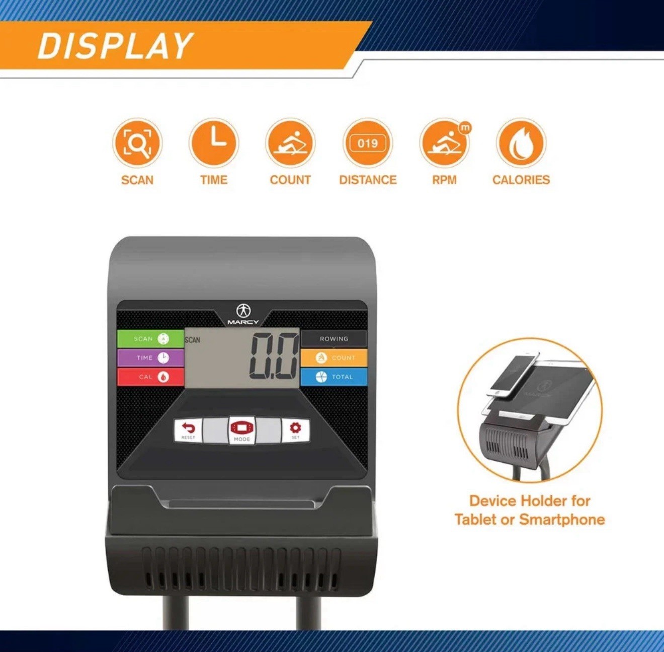 Marcy NS-40503RW Foldable Magnetic Rower Home Gym w/ LCD 8 Resistance Levels