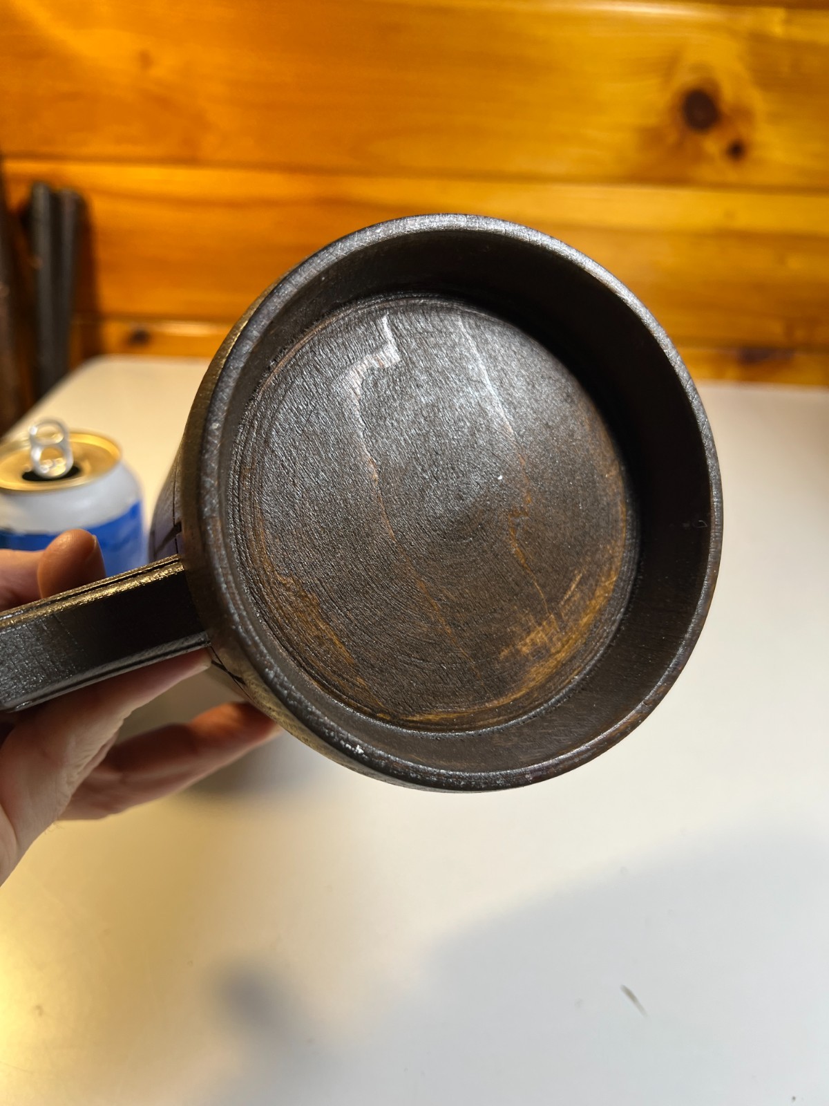 Medieval Wooden Wood Tankard Mug Cup Stein D&D Tavern LARP Stainless Steel DnD