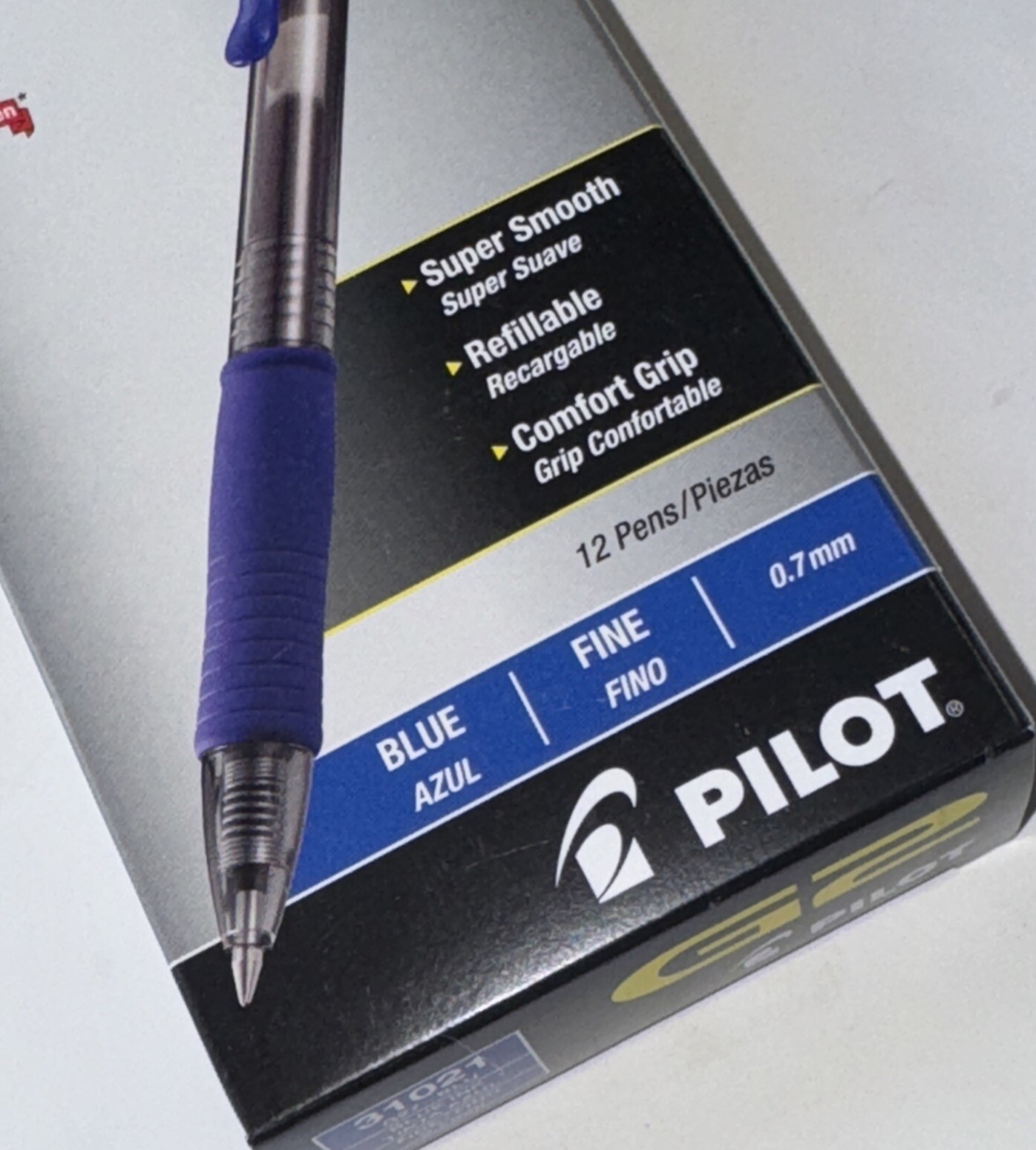 12-Pack Pilot G2 Premium Gel Roller Retractable Pens Blue Ink 0.7mm Fine - New!