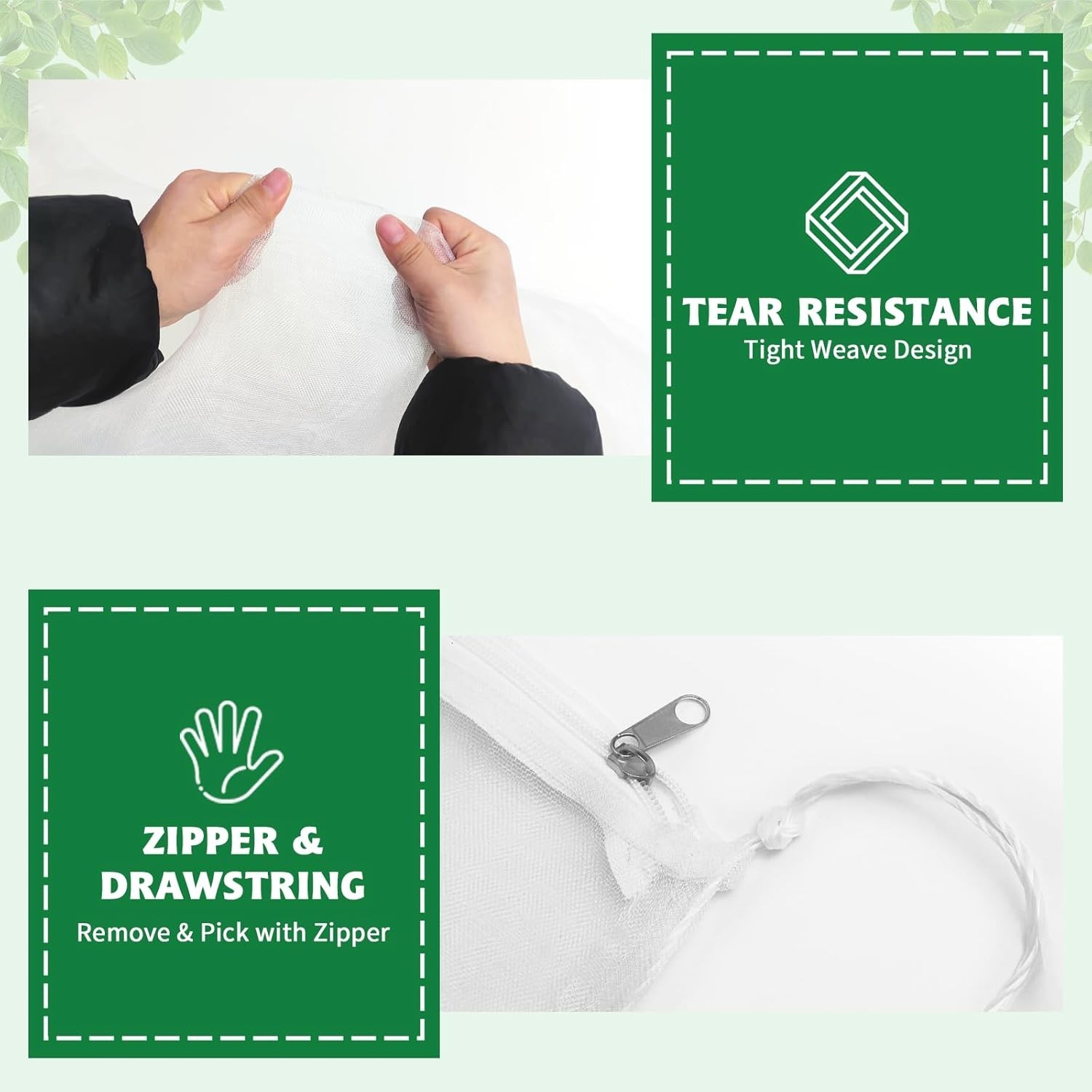 OZMI 4PCS Fruit Tree Blueberry Bush Netting Cover, 2.3X3.4 FT Bird Netting for G