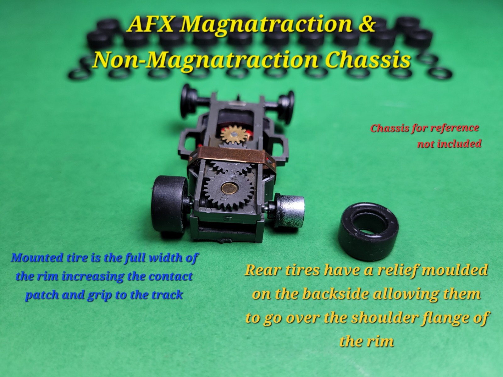 ☆40 Tires☆ .473 OD Silicone WIDE REARS AFX AURORA MAGNATRACTION Front orings HO