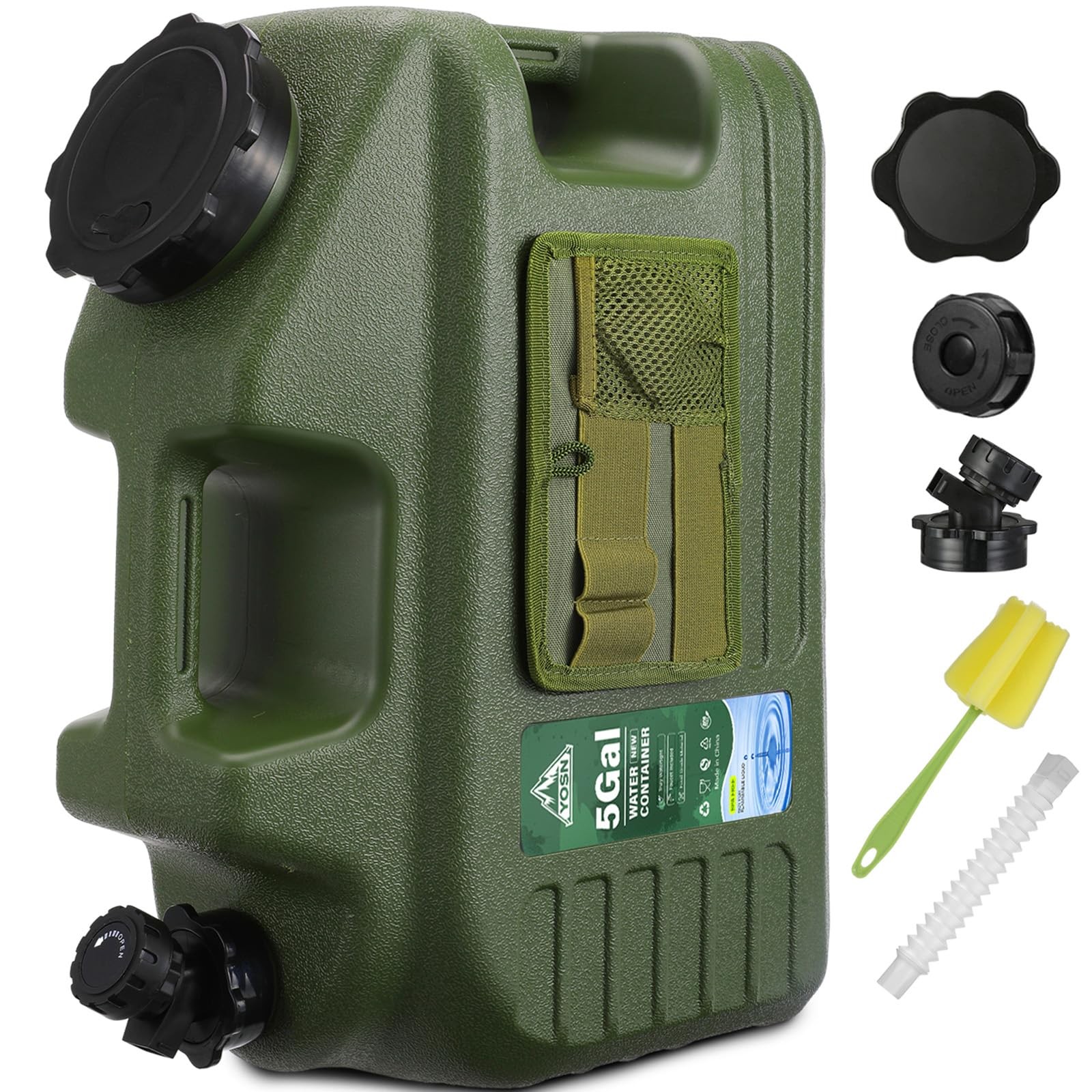 YOSN 5 Gallon Water Jug, Camping Water Container, BPA Free Portable Water Dis...