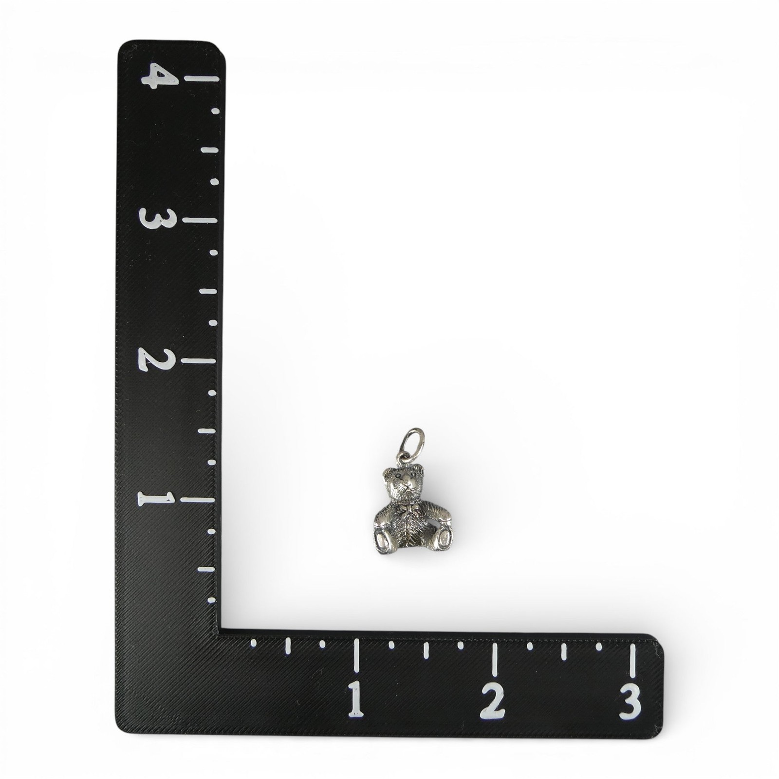 Sterling Silver Teddy Bear Charm for Bracelet Arms Down Vintage Small Pendant