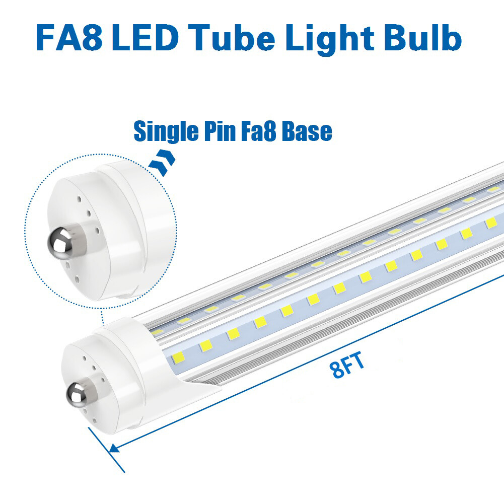 25 PACK 8FT LED Tube Light 72W FA8 V-Shape 8 FOOT LED Shop light Bulbs 6000K