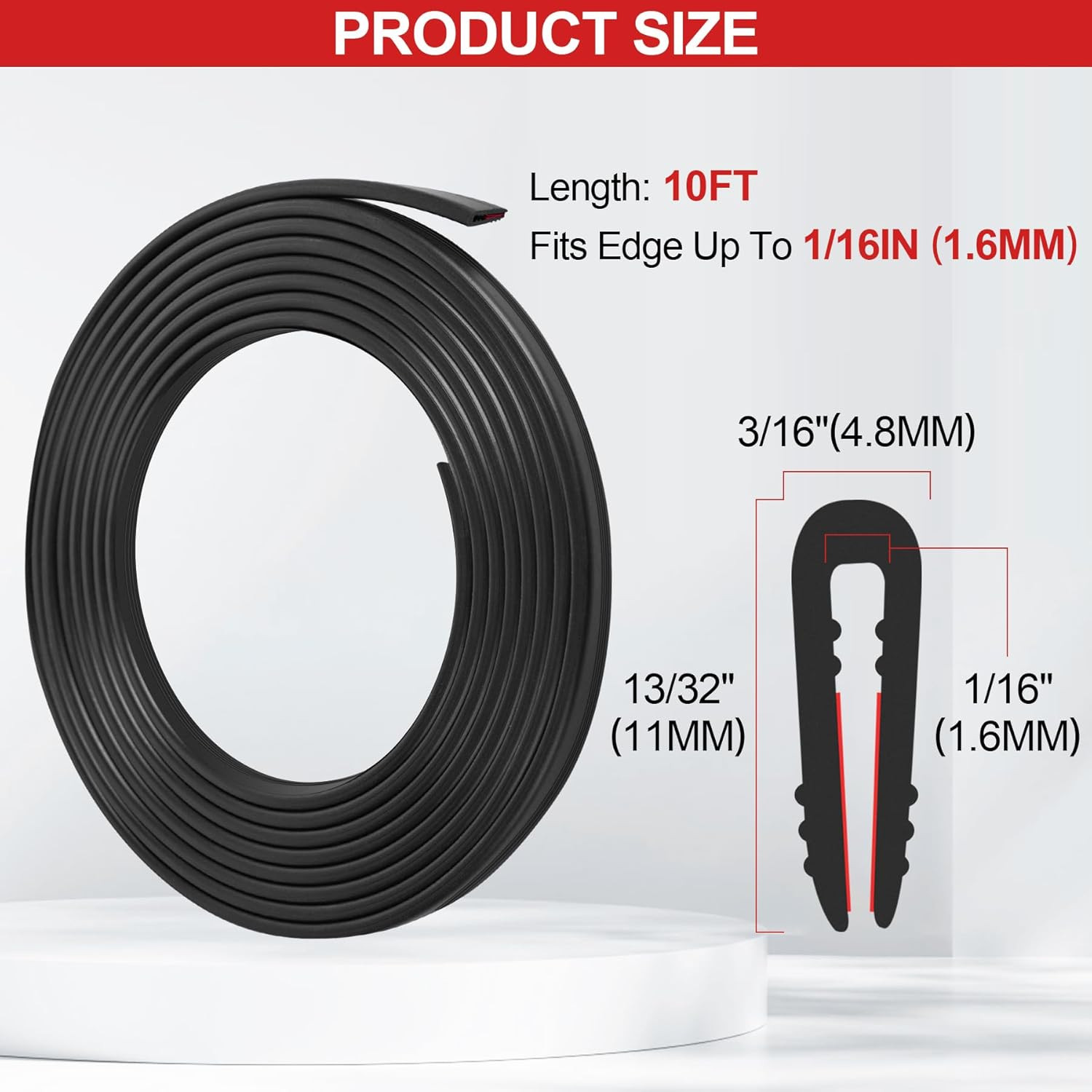 Rubber Edge Trim U Channel Self Adhesive Sheet Metal Edge Guard Protector EPD...