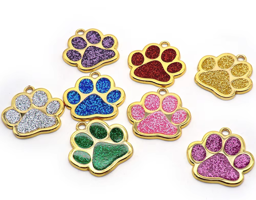 Golden Paw PET ID Tag Engraved Custom CAT DOG Collar Tag | High Quality