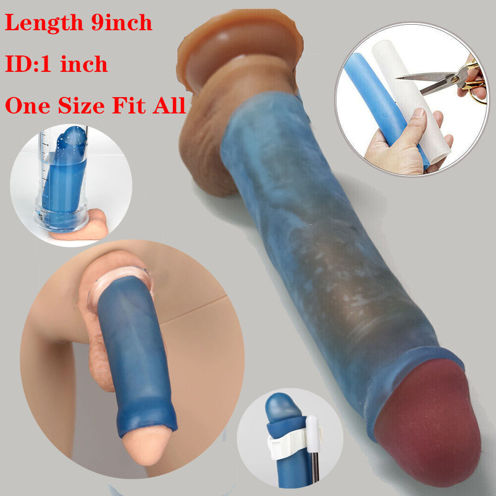 Silicone Sleeve Penis Stretcher Pump ADS Enlargement anti-turtle jelqing S-XXXL
