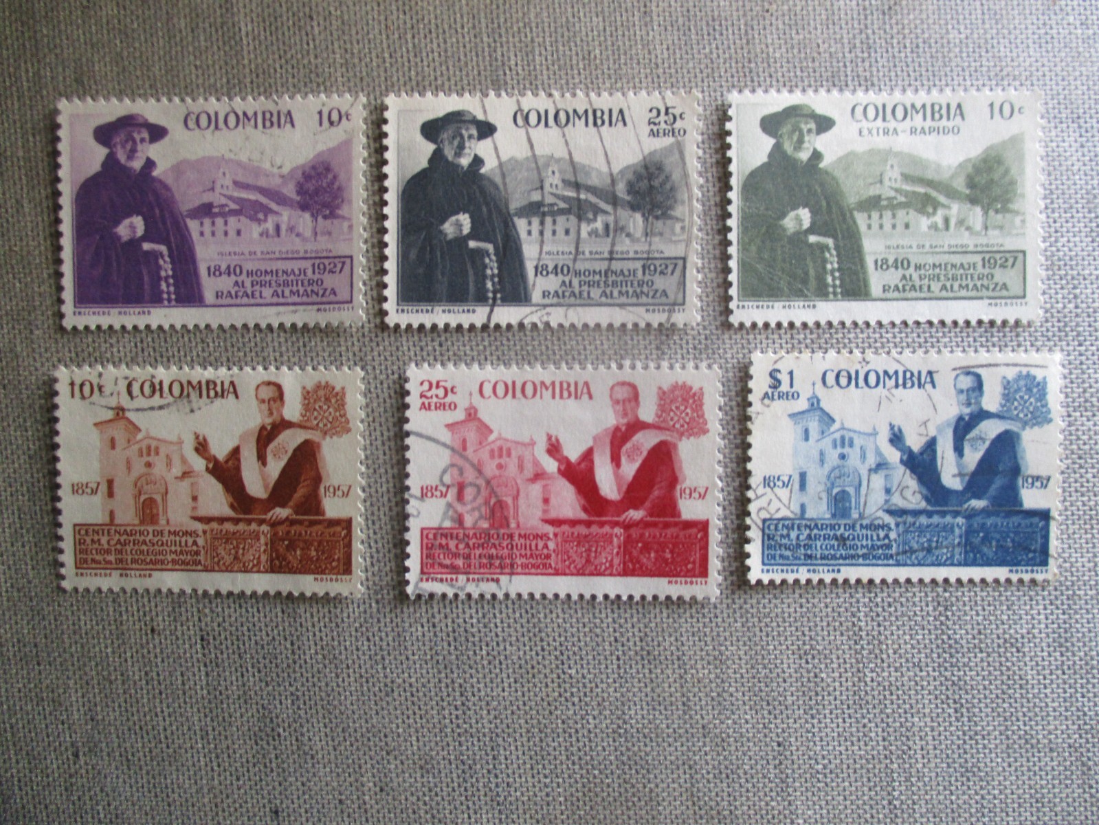 Colombia, Scott#695, C313-C314, 696, C315-C316, used