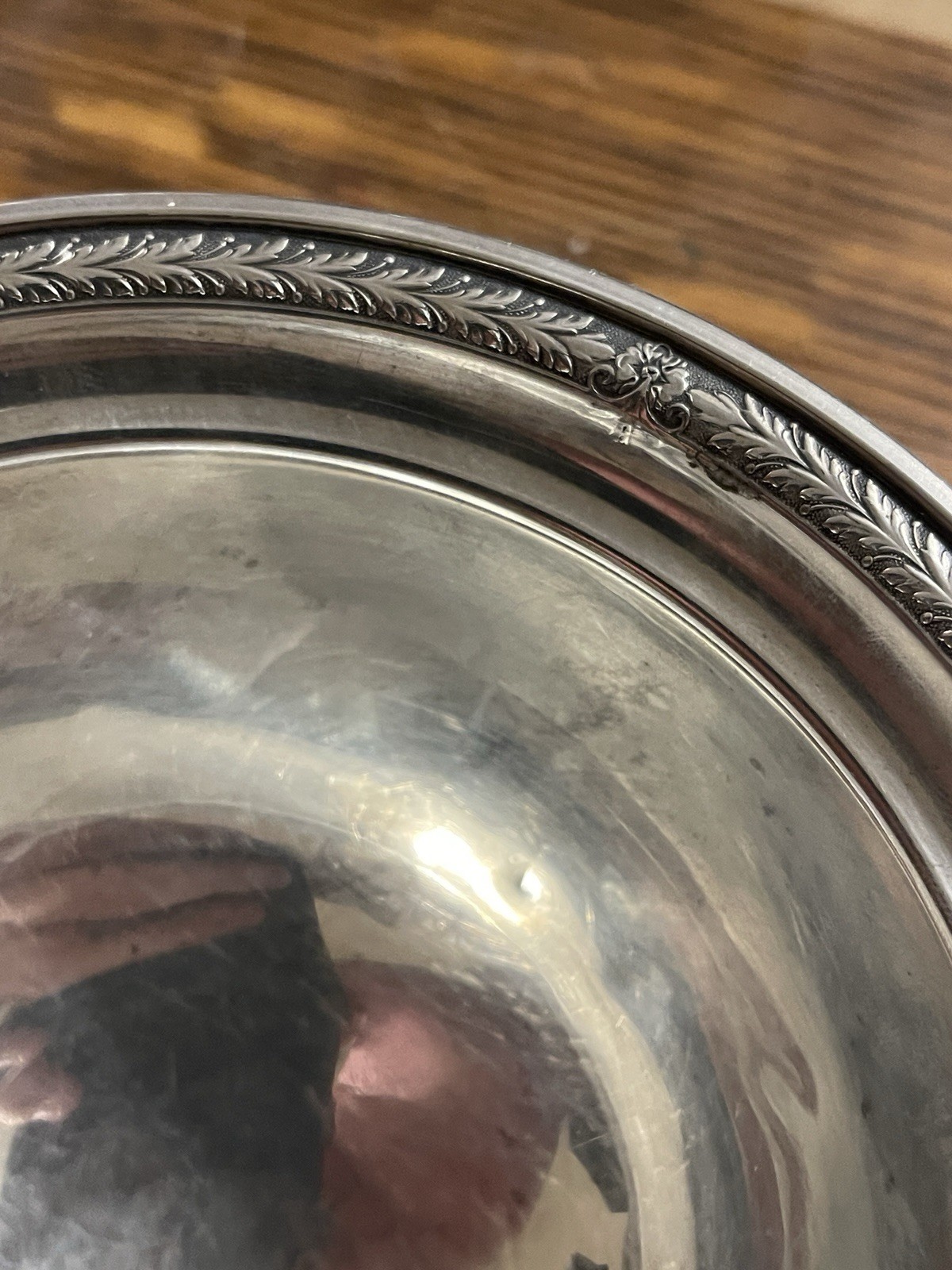 Vintage International Sterling 114 Grams Silver Footed Bowl Dish Rim Decoration