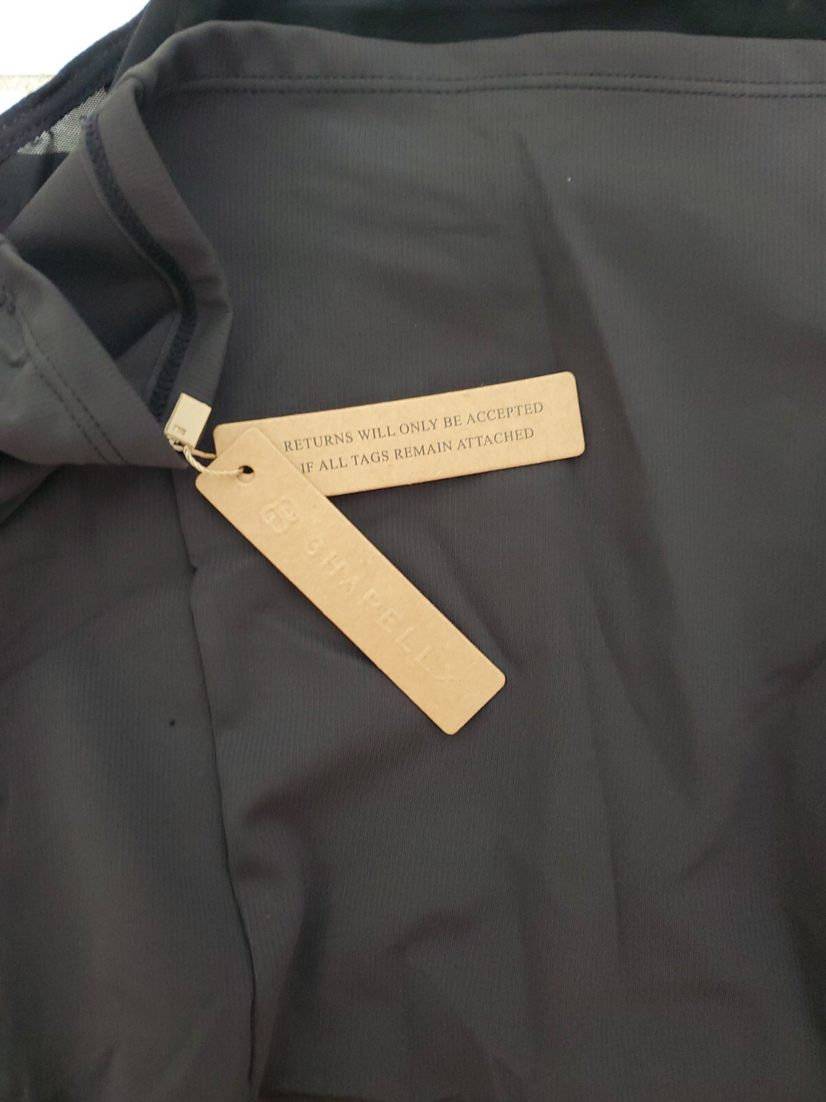 1~ Shapellx Bodysuit Long Sleeve Shirt Built In Bra Black XL