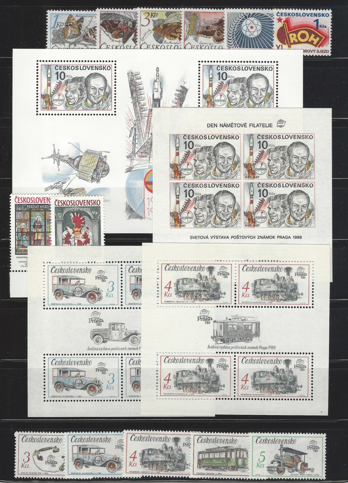 CZECHOSLOVAKIA Sc#2642/2683a, 1987 Collection: 24 Stamps & 5 Sheets Mint NH w/OG