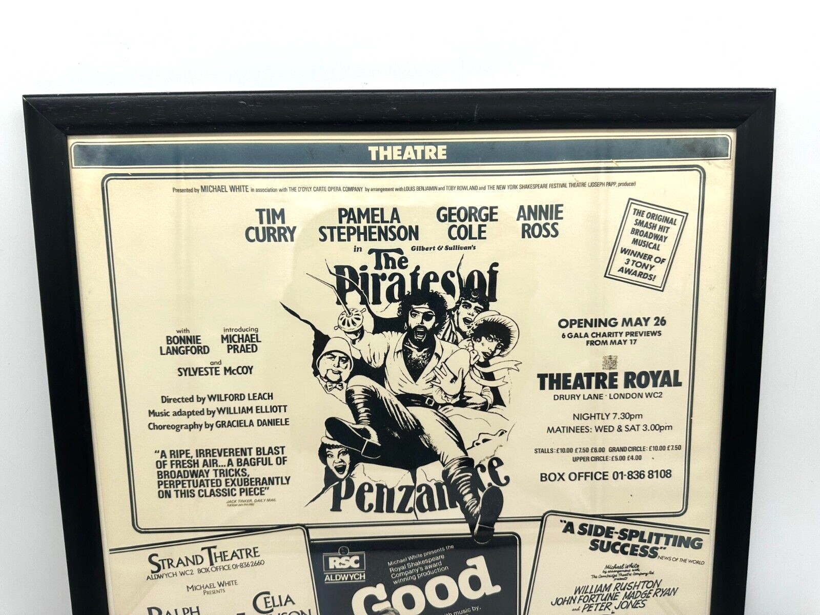 Rare VTG London Theatre Play Advertising Poster ~ 5 Plays 1982 ~ 22'' x 15''