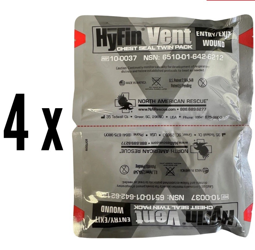 4 Twin Packs – HyFin® Vent Compact Chest Seal (8 Seals Total)  for Pneumothorax