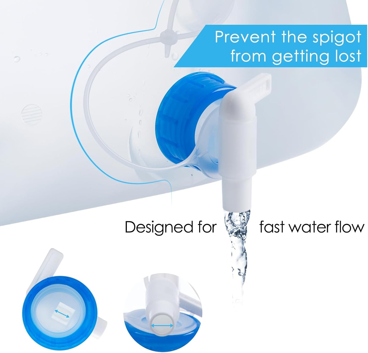 Collapsible Water Container with Spigot, 2×5.3 Gallon BPA Free Camping Water St