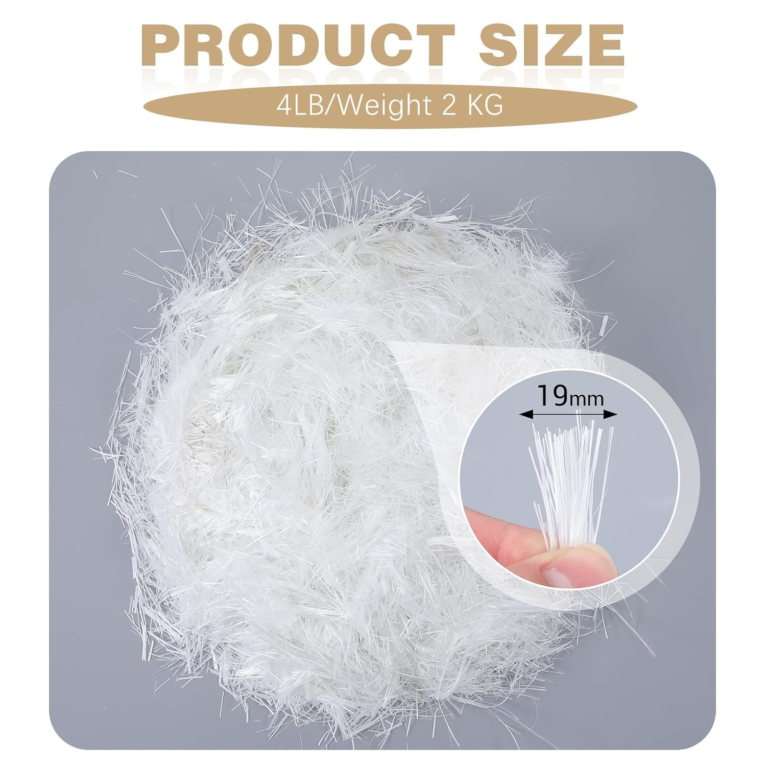 2 Pack Fiberglass for Concrete Cement Fiber Additive, Mortar Anti white