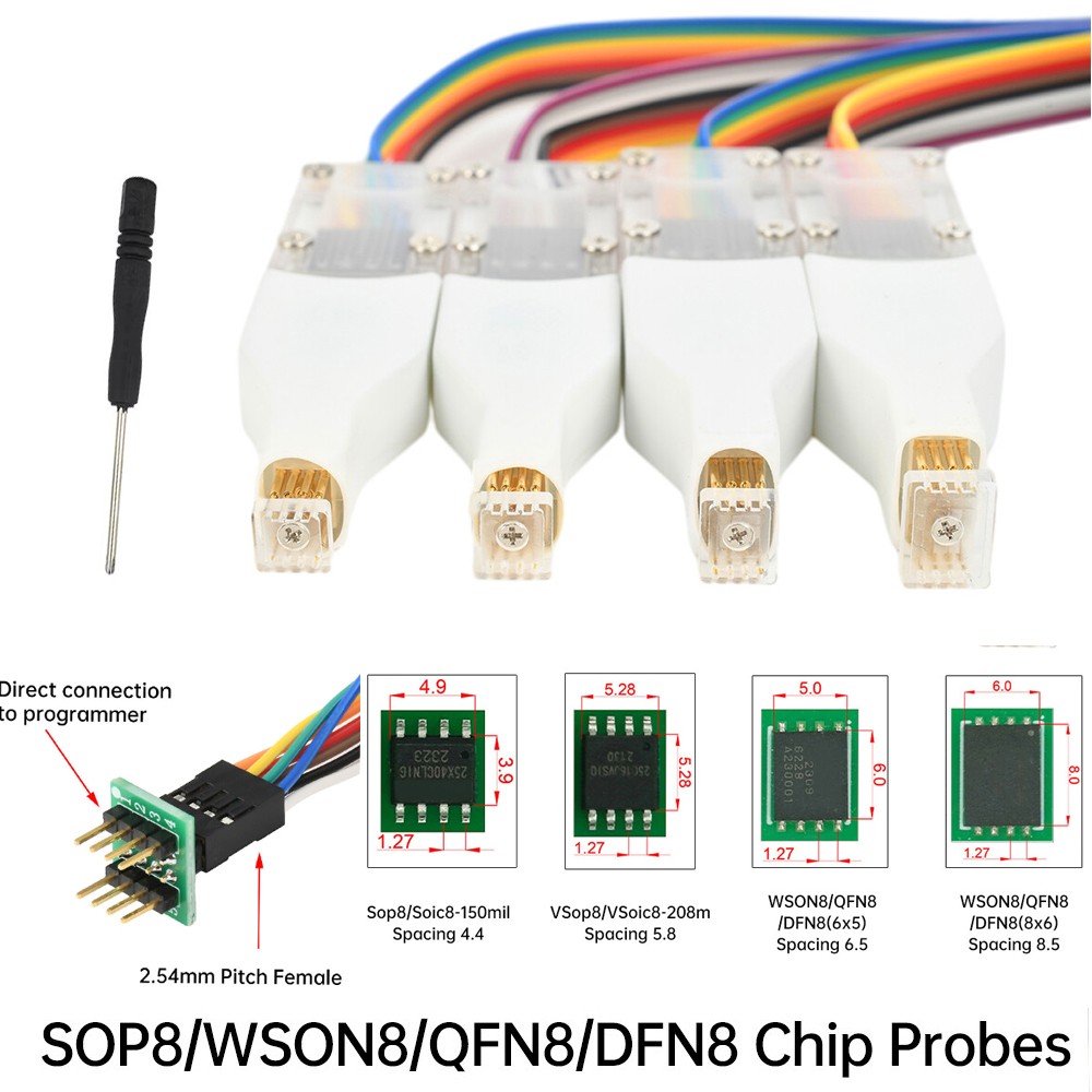 1pc SOP8/WSON8/QDFN8 SPI Adapter Clip Pin Flash on Chip Read ＆ Write Probe