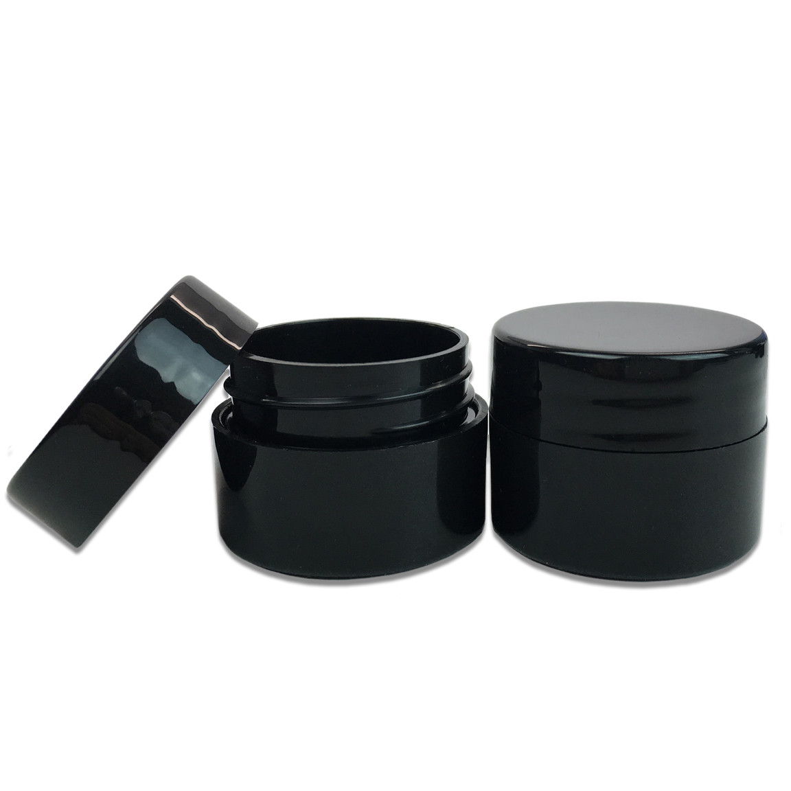 12 Pieces 7G/7ML Black Thick Cosmetic Sample Container Jars with Lid BPA Free